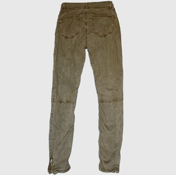 ZARA khaki skinny leg moto cargo pants - Picture 3 of 10